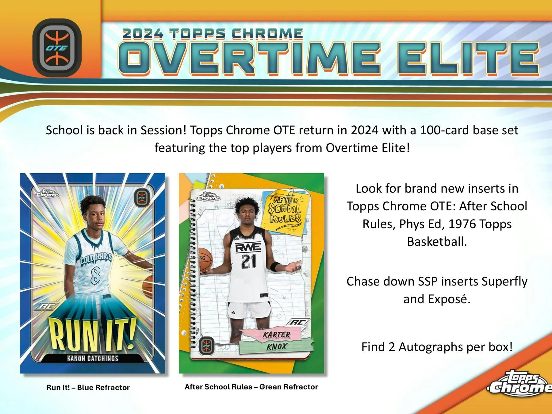 2023-24 Topps Chrome Overtime Elite Basketball Hobby Box - Image 3